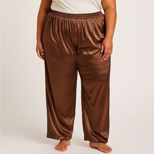Lane Bryant Intimates Brown Satin Silky Pants 14/16